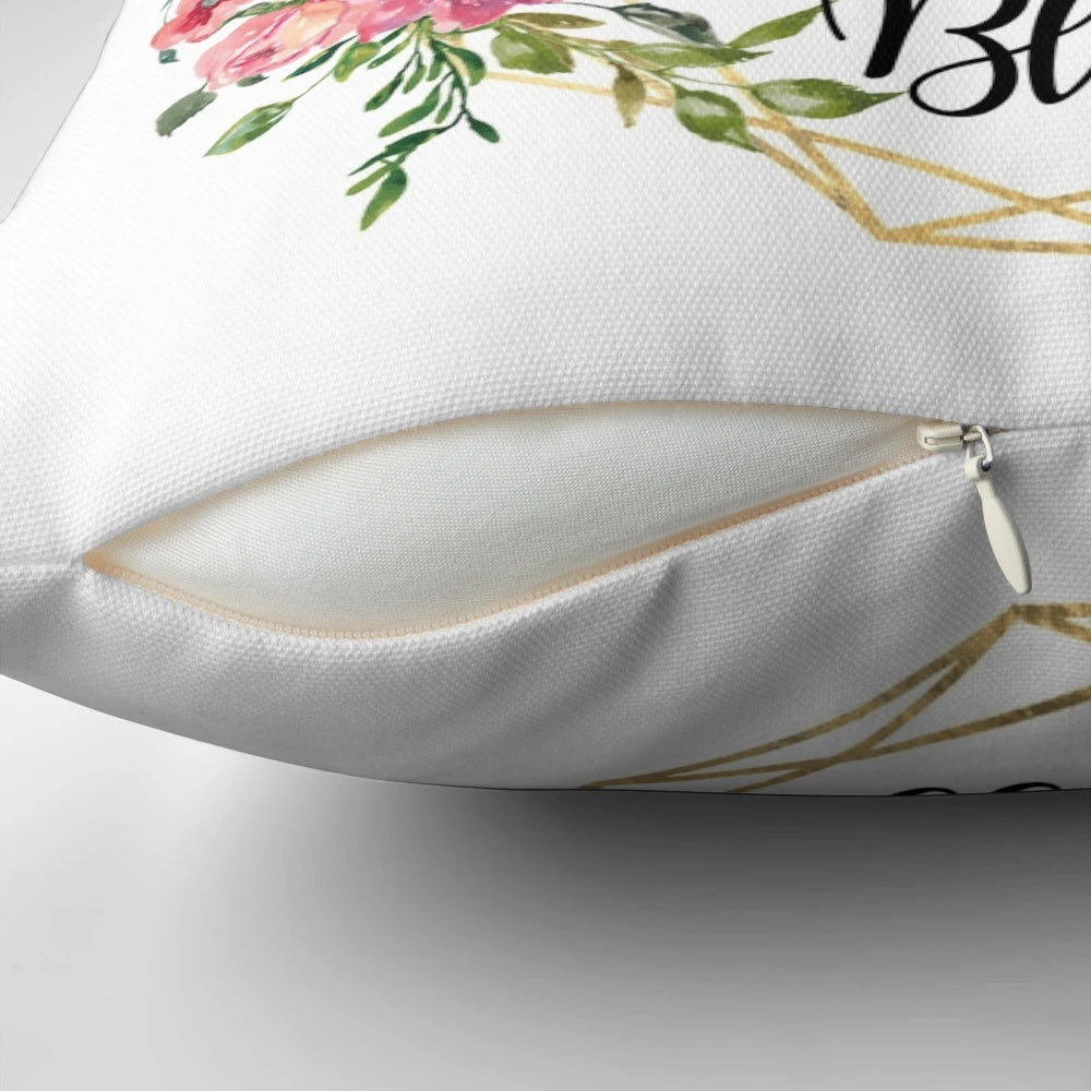 Thankful, Grateful, Blessed Thanksgiving Decorative Pillow