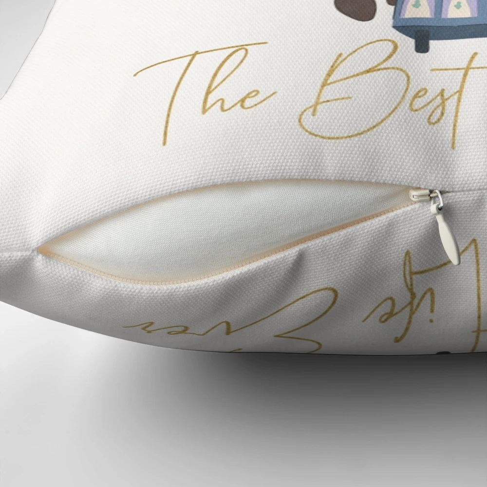The Best Life Ever" Pillow, a Jehovah's Witness-themed cart pillow for ministry and encouragement.