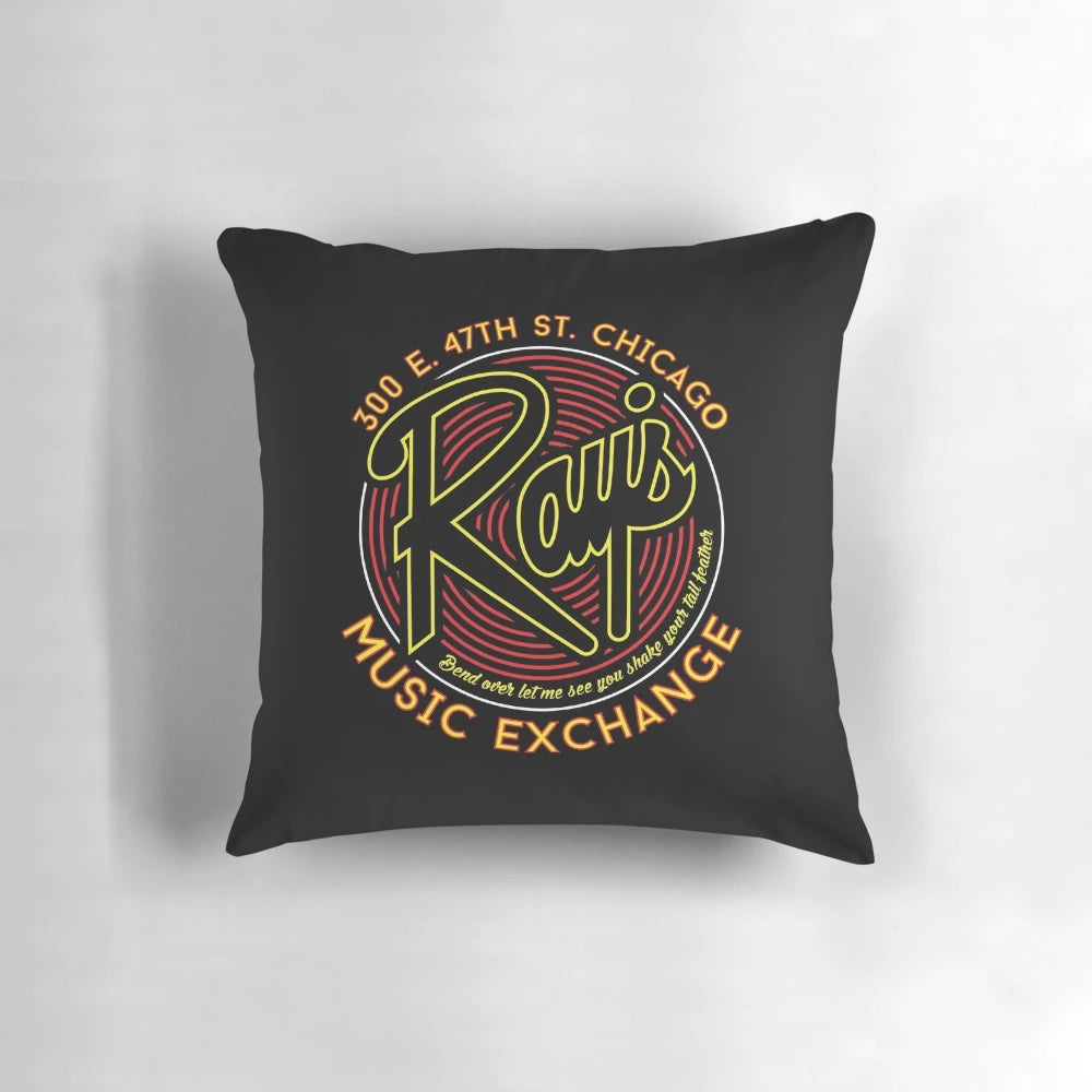 A plush pillow inspired by the classic 80s film The Blues Brothers, featuring the "Bend Over Shake" design.