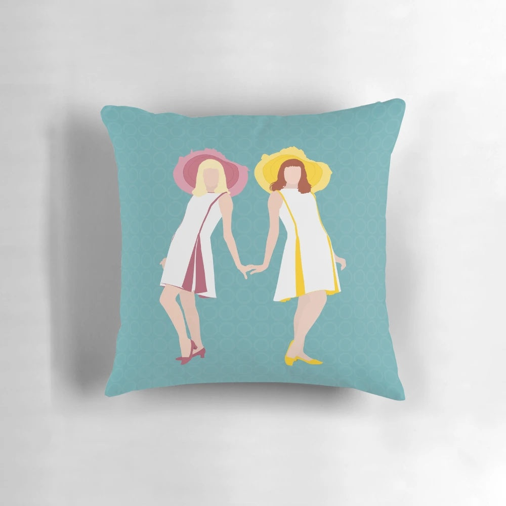 The Gemini Twins of Rochefort Pillow - Celebrate the iconic French film 'Les Demoiselles de Rochefort