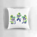 A green and yellow pillow featuring a chibi version of Mr. L from Super Paper Mario.