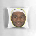 A plush pillow featuring LeBron James' iconic smile, perfect for basketball fans
