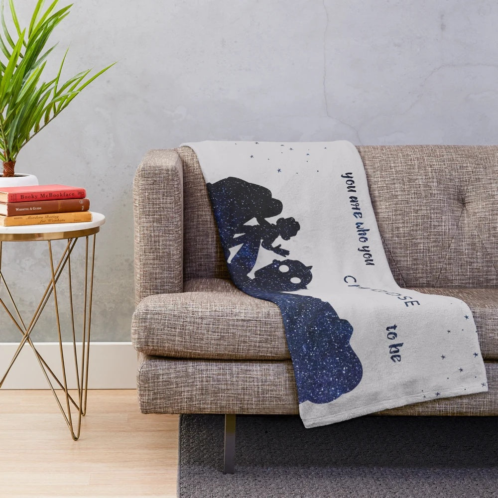 The Iron Giant inspirational plush blanket with motivational quote "You are who you choose to be