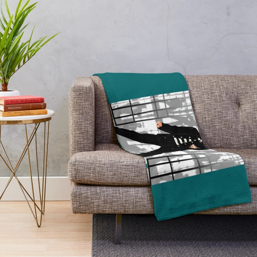 Elvis Presley themed plush blanket with the King's iconic image