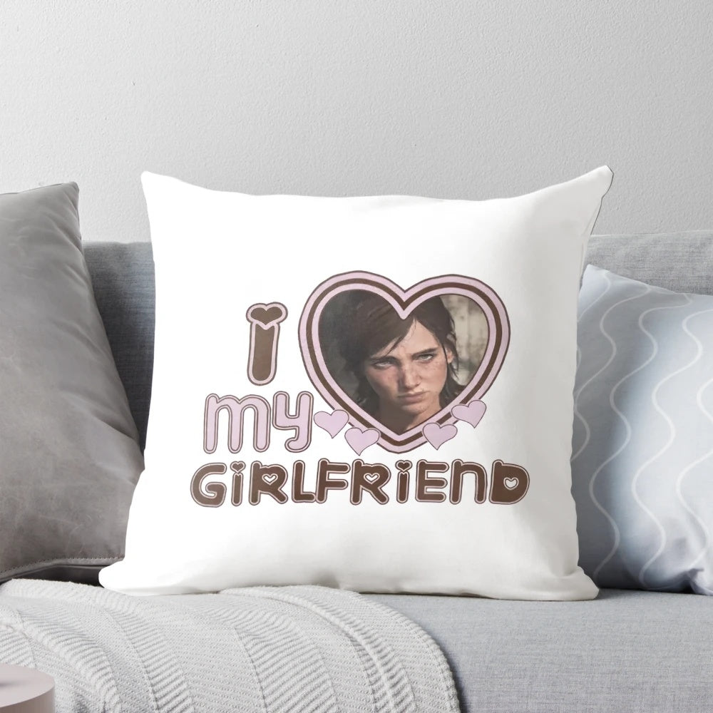 The Last of Us Ellie Girlfriend Pillow featuring the iconic character Ellie from the acclaimed video game series.