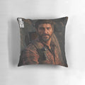 A high-quality plush pillow depicting the character Joel Miller from the critically acclaimed video game The Last of Us.