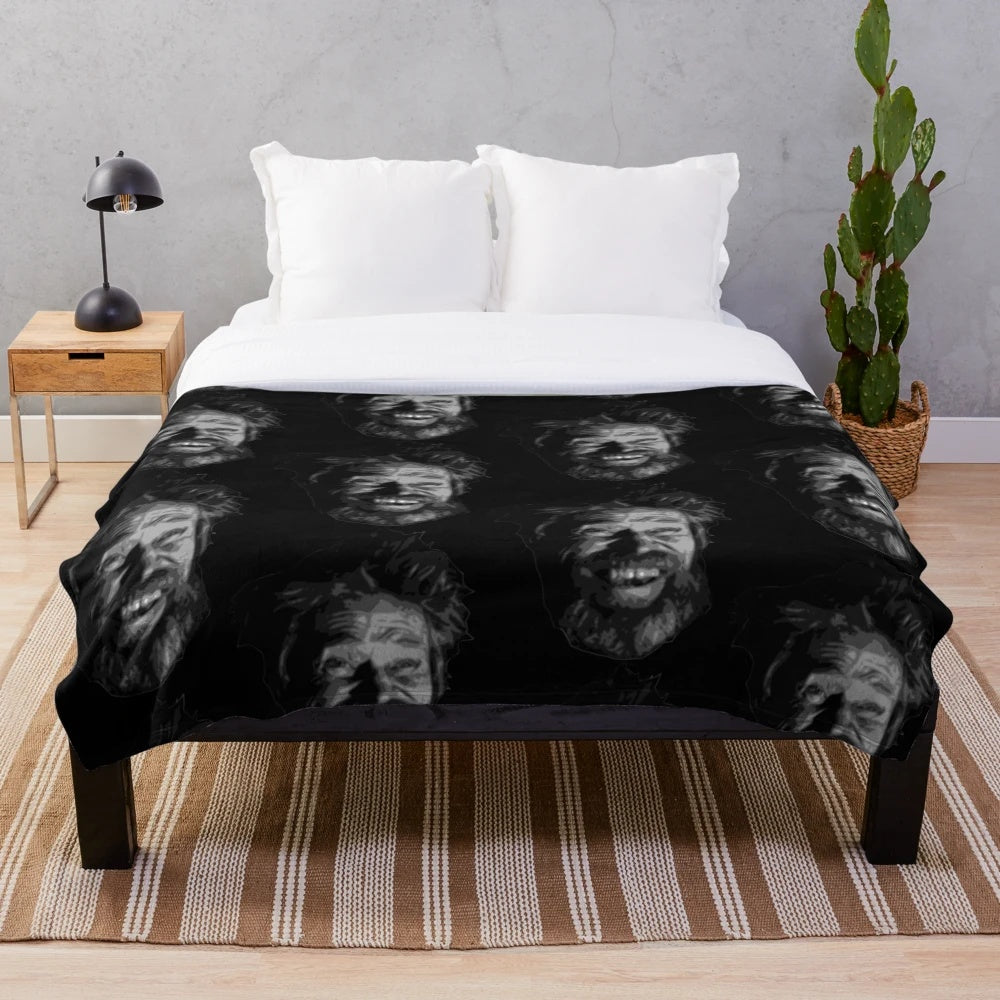 The Lighthouse inspired plush blanket featuring Willem Dafoe's character design