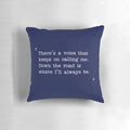 The Littlest Hobo TV theme song lyrics printed on a throw pillow