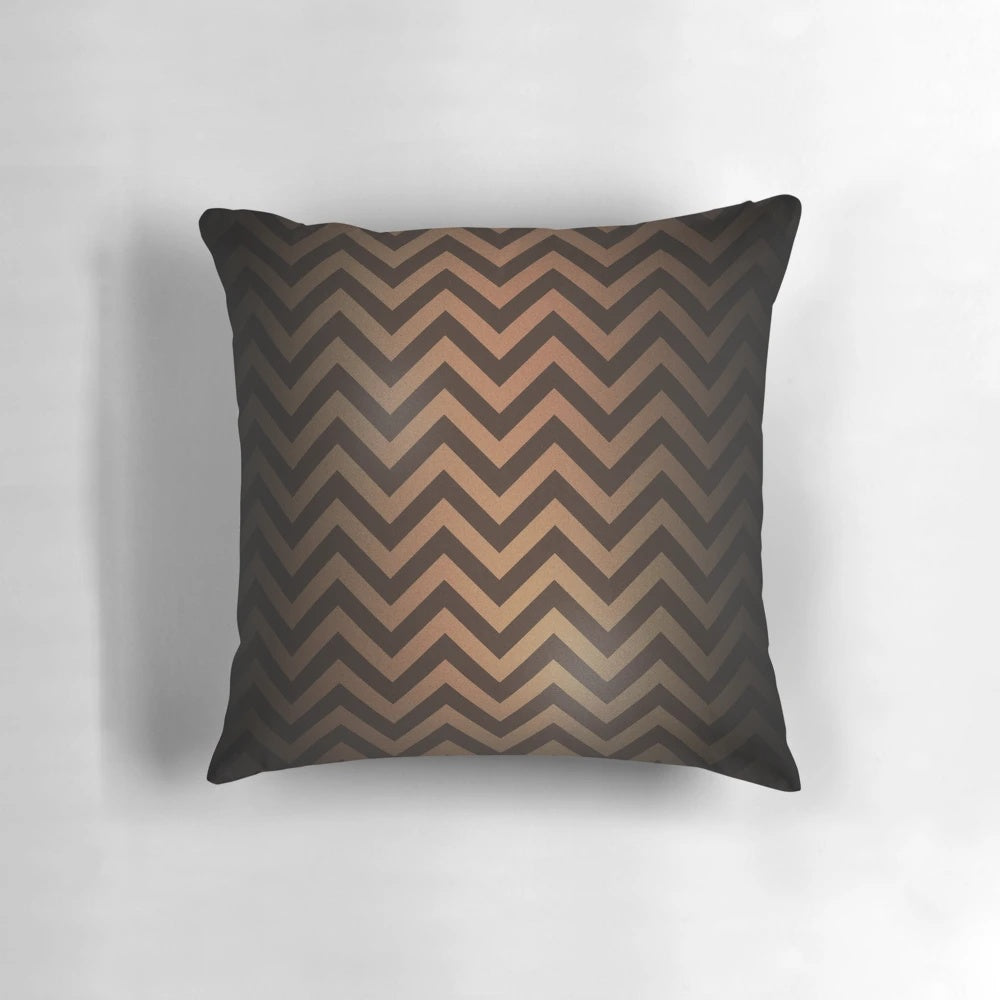 The Lodge Pillow featuring the iconic chevron pattern from the TV series Twin Peaks