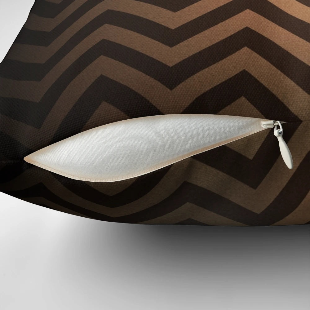 The Lodge Pillow featuring the iconic chevron pattern from the TV series Twin Peaks