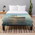 The Majestic Titanic-Inspired Plush Blanket featuring the iconic passenger liner