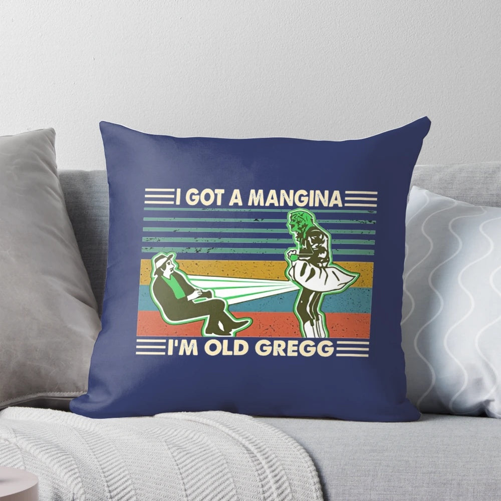A plush pillow featuring the iconic characters from the British comedy series The Mighty Boosh.