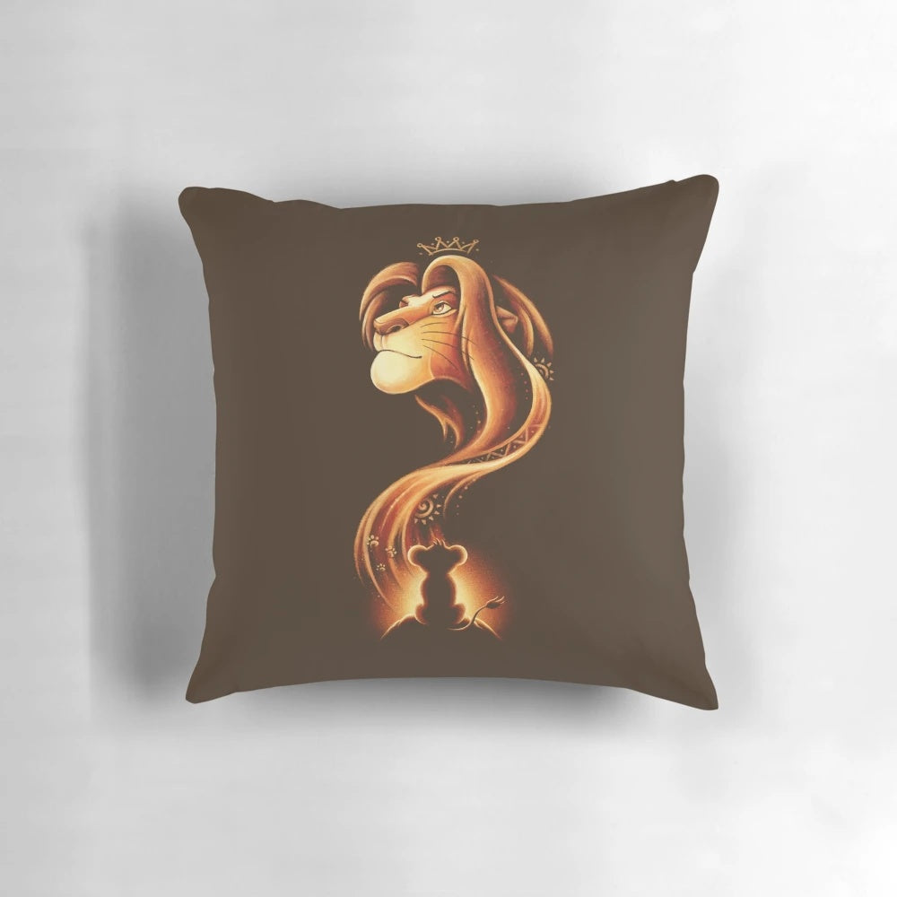 The New King Pillow featuring Simba and other lions from the Lion King