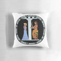 An ornate pillow featuring Greek mythological symbols and design, the perfect accessory for the modern mystic.