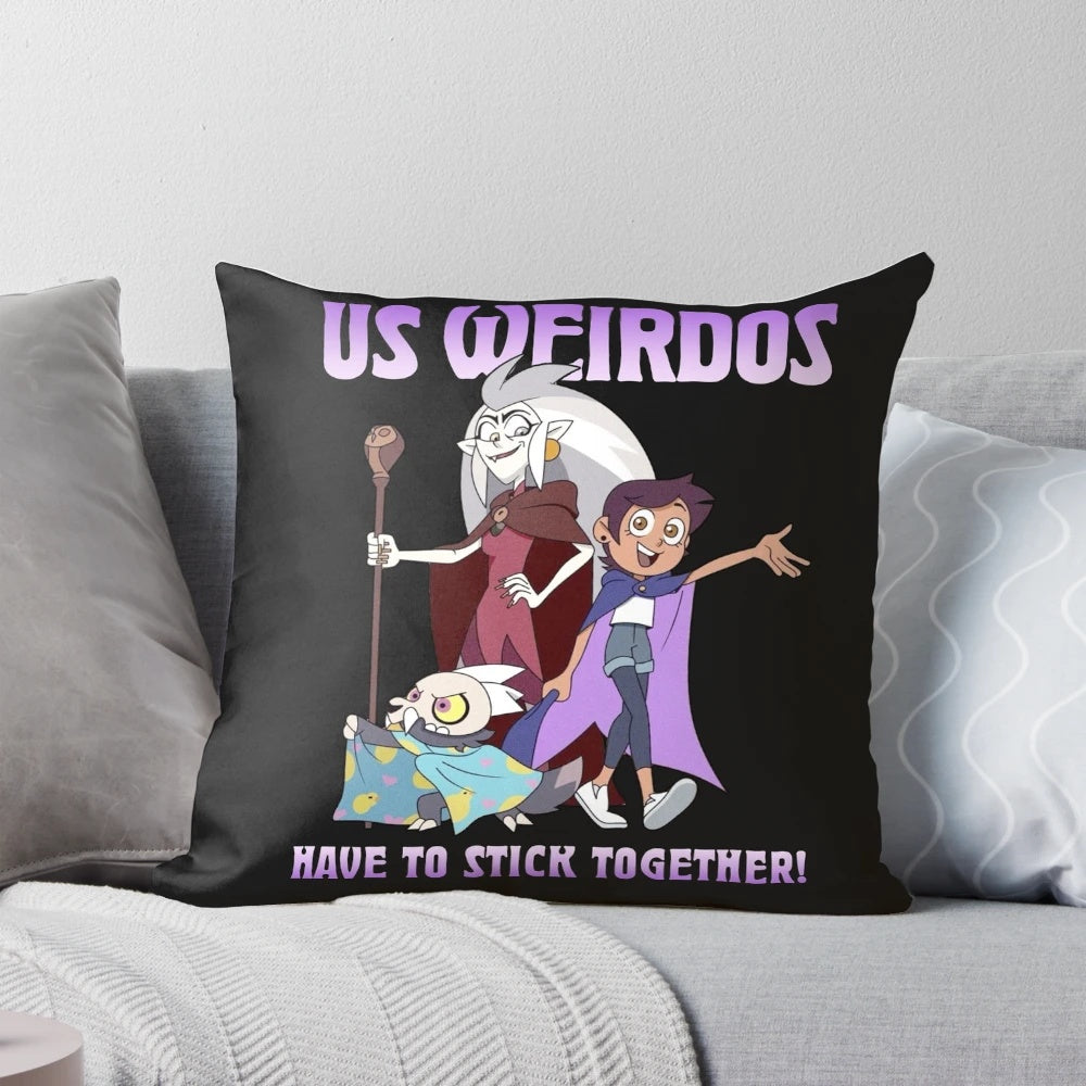 The Owl House US Weirdos Have To Stick Together Throw Pillow
