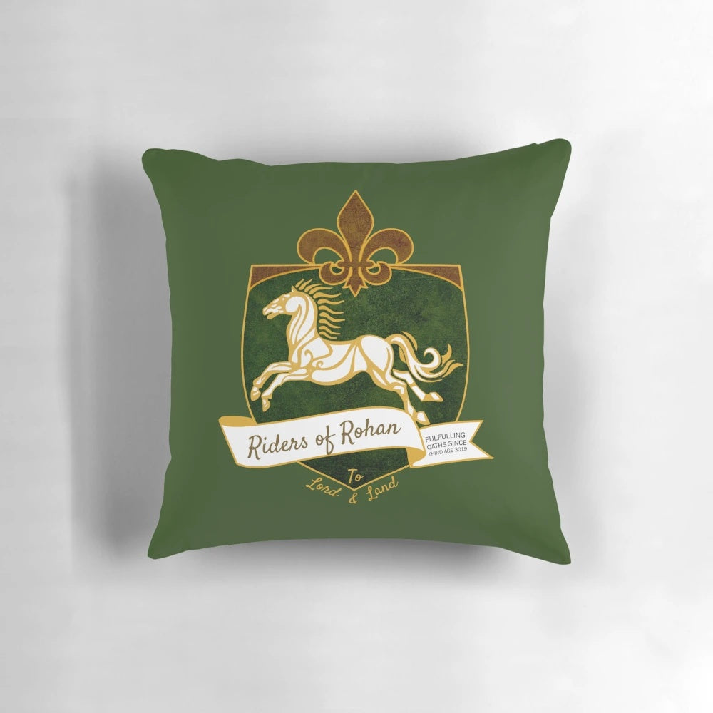 The Riders of Rohan Pillow, featuring the iconic horse-riding warriors from the Lord of the Rings series
