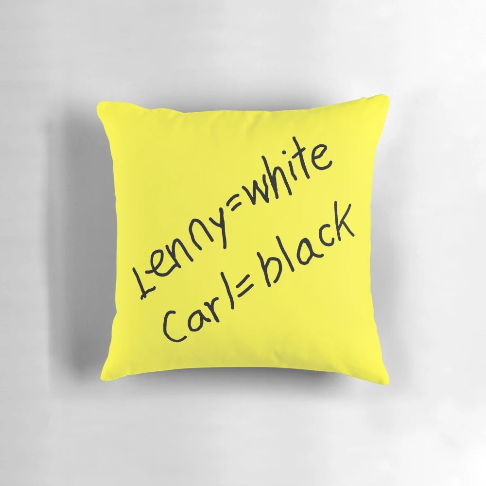 The Simpsons Lenny and Carl Pillow featuring the iconic white and black color combination
