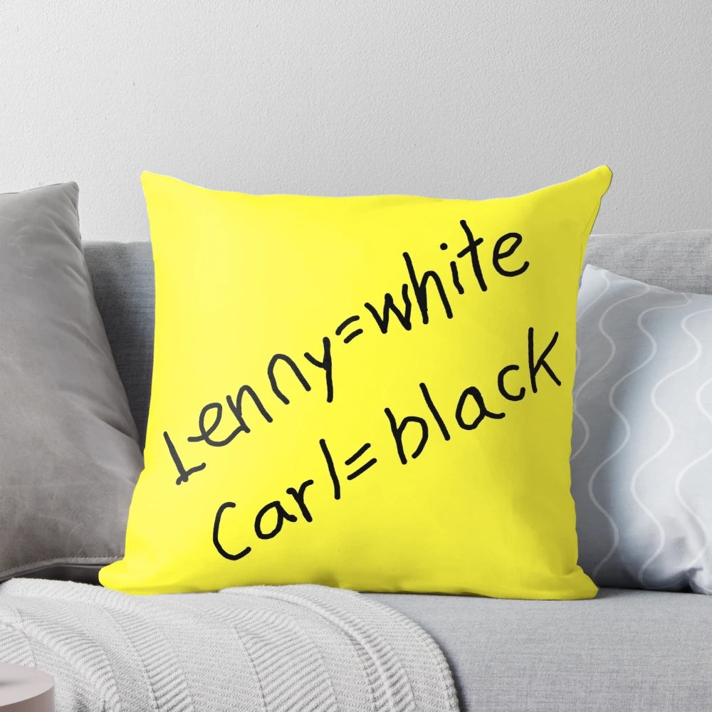 The Simpsons Lenny and Carl Pillow featuring the iconic white and black color combination