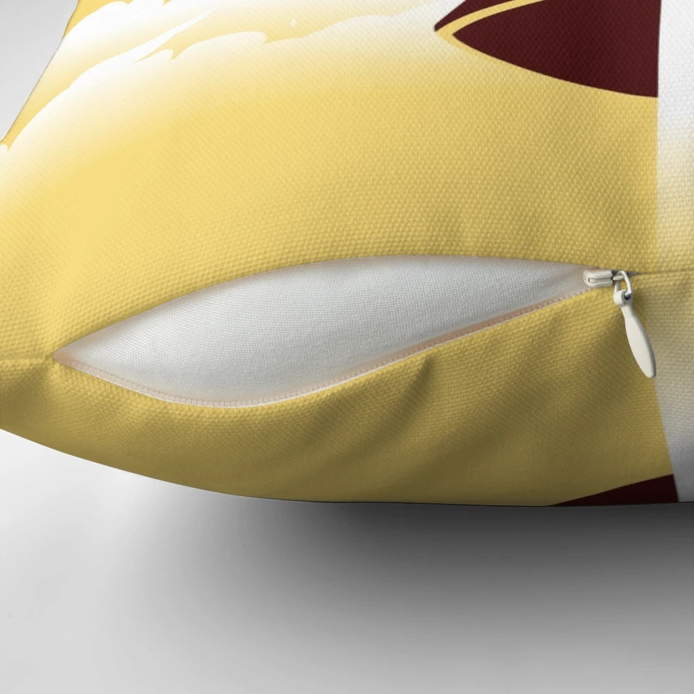 The Traveler Pillow featuring imagery from the video game "Journey" by thatgamecompany