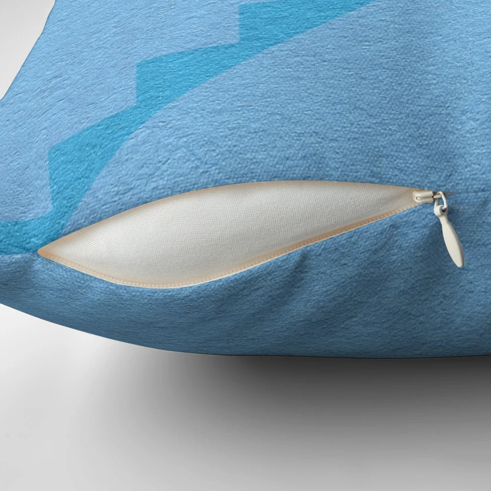The Truman Show themed throw pillow featuring a minimalist movie door design