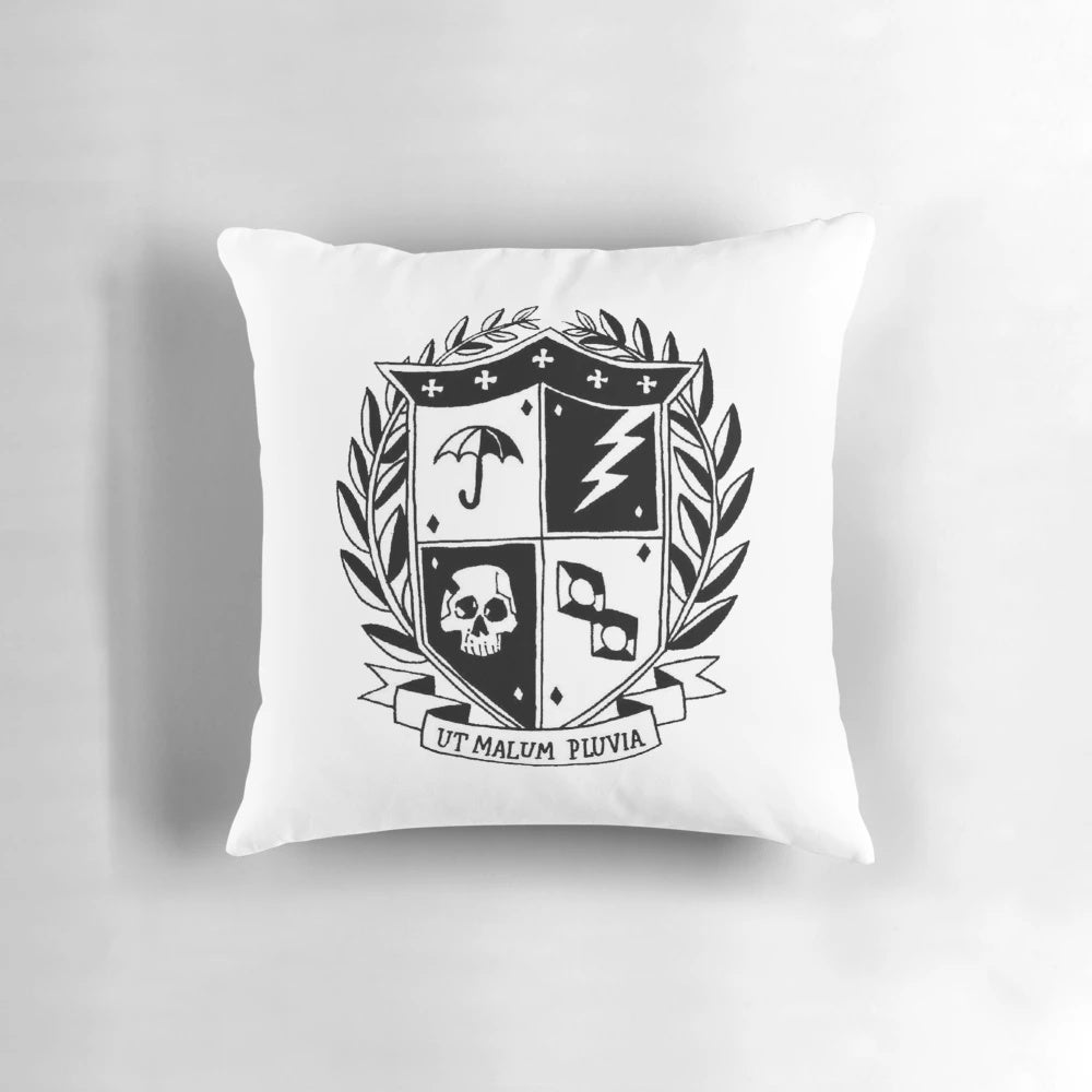 The Umbrella Academy Crest Throw Pillow - High-Quality Netflix Series Fan Art