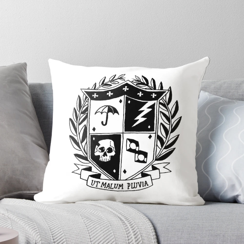 The Umbrella Academy Crest Throw Pillow - High-Quality Netflix Series Fan Art