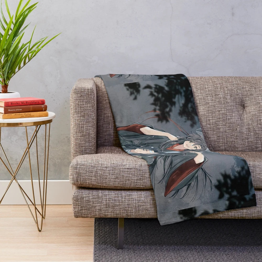 The Untamed inspired plush blanket featuring the beloved characters Wei Wuxian and Lan Wangji