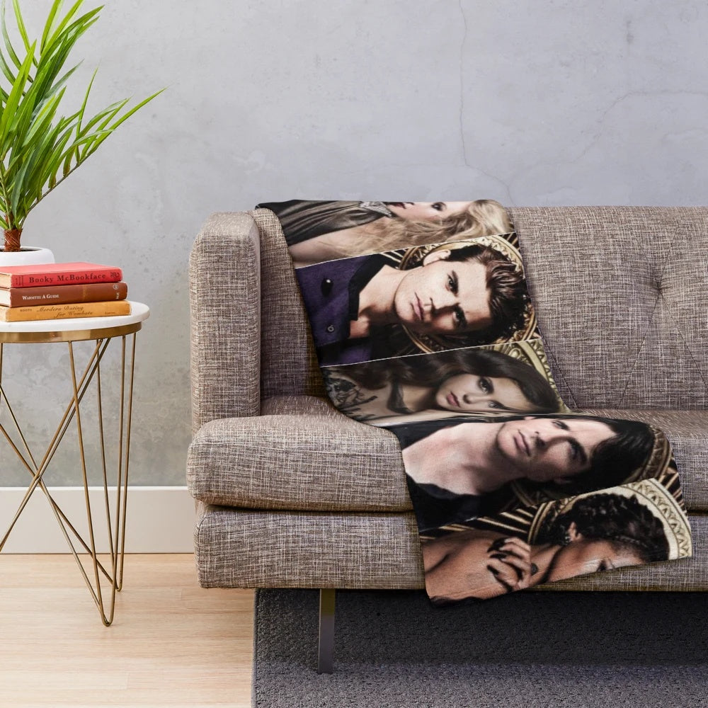 The Vampire Diaries inspired plush blanket featuring the cast