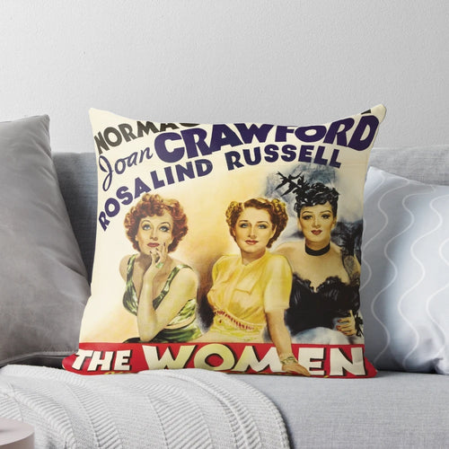 Vintage-inspired pillow featuring the cast of the 1939 MGM film "The Women"