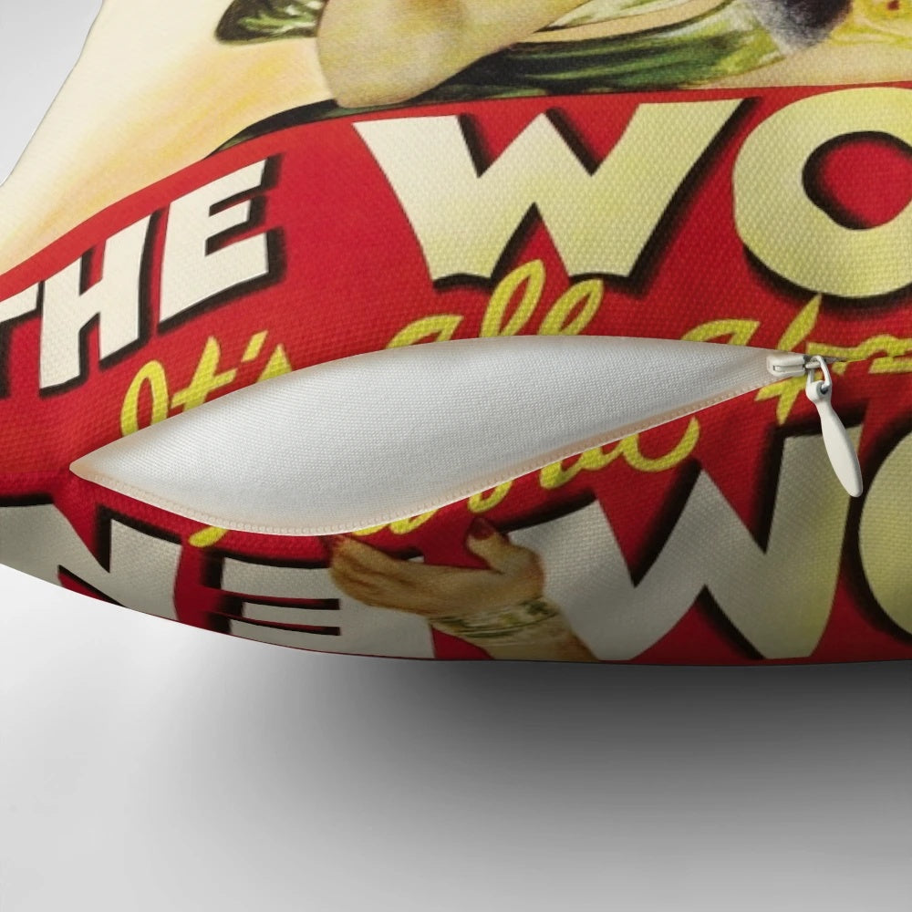 Vintage-inspired pillow featuring the cast of the 1939 MGM film "The Women"