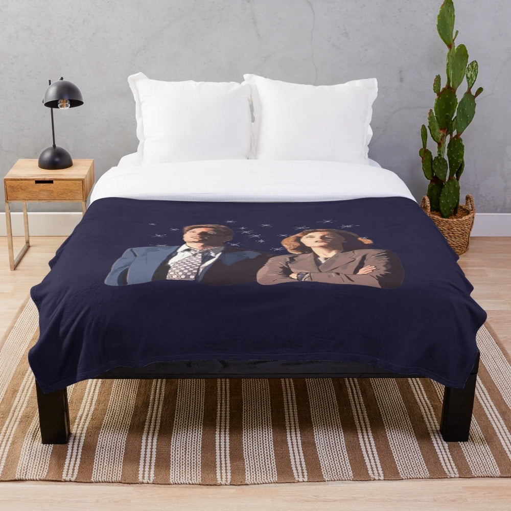 The X-Files Inspired Mulder and Scully Plush Blanket