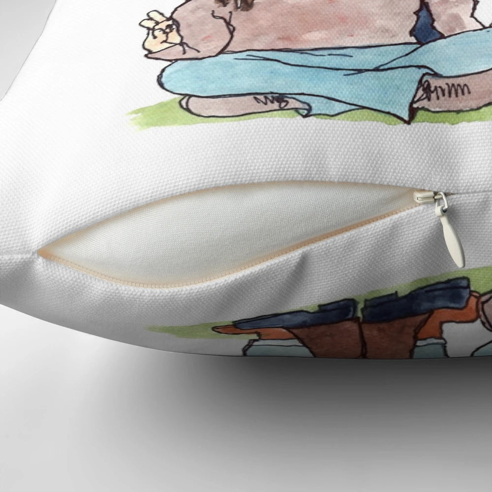 Young Ones Sitcom Characters on Pillow