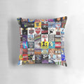 Theatrical-themed leggings featuring a collage of musical and stage elements