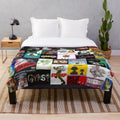 Plush blanket with collage of musical theater elements