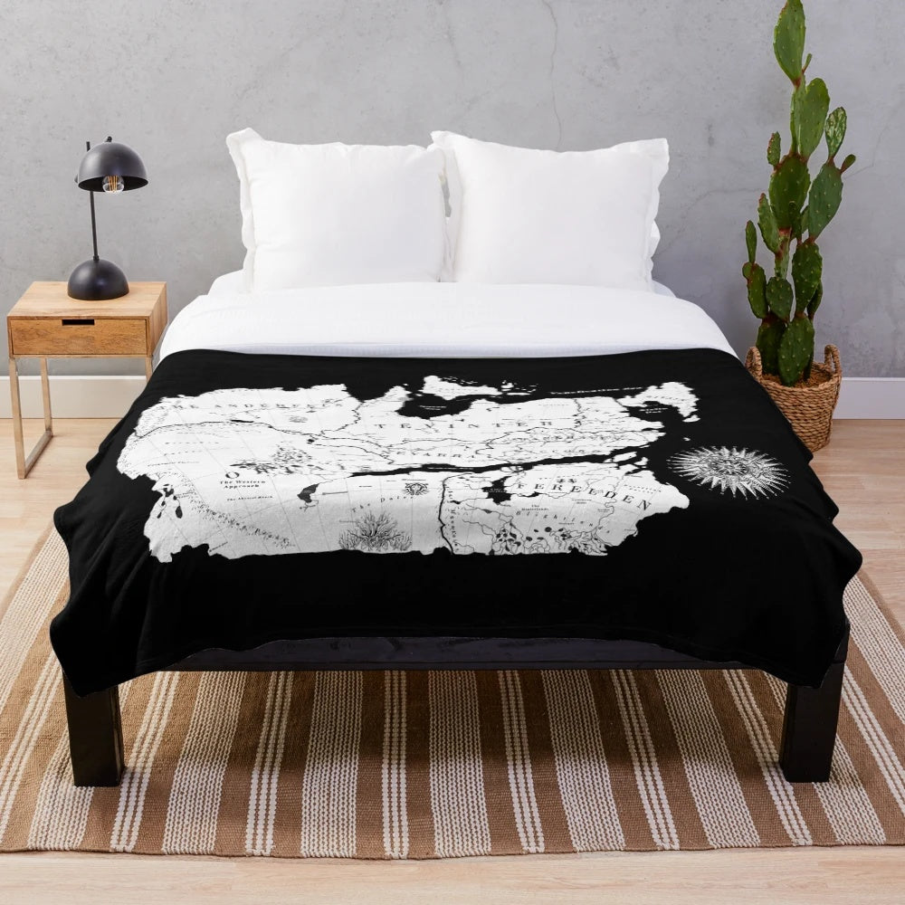 Thedas Fantasy Map Plush Blanket featuring the world of Dragon Age
