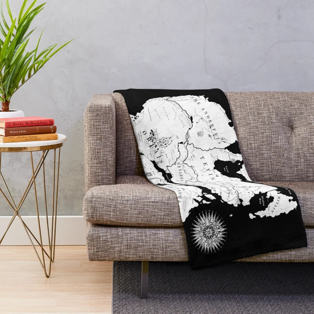Thedas Fantasy Map Plush Blanket featuring the world of Dragon Age