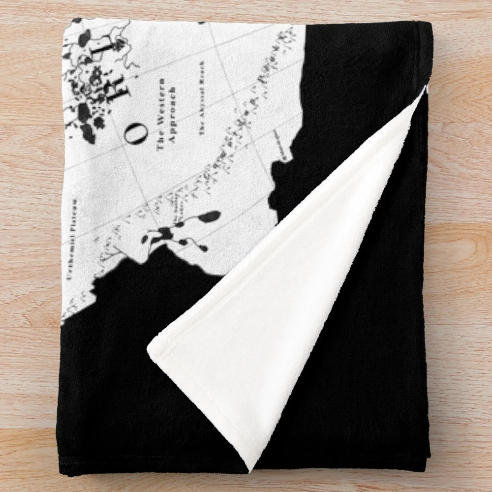Thedas Fantasy Map Plush Blanket featuring the world of Dragon Age