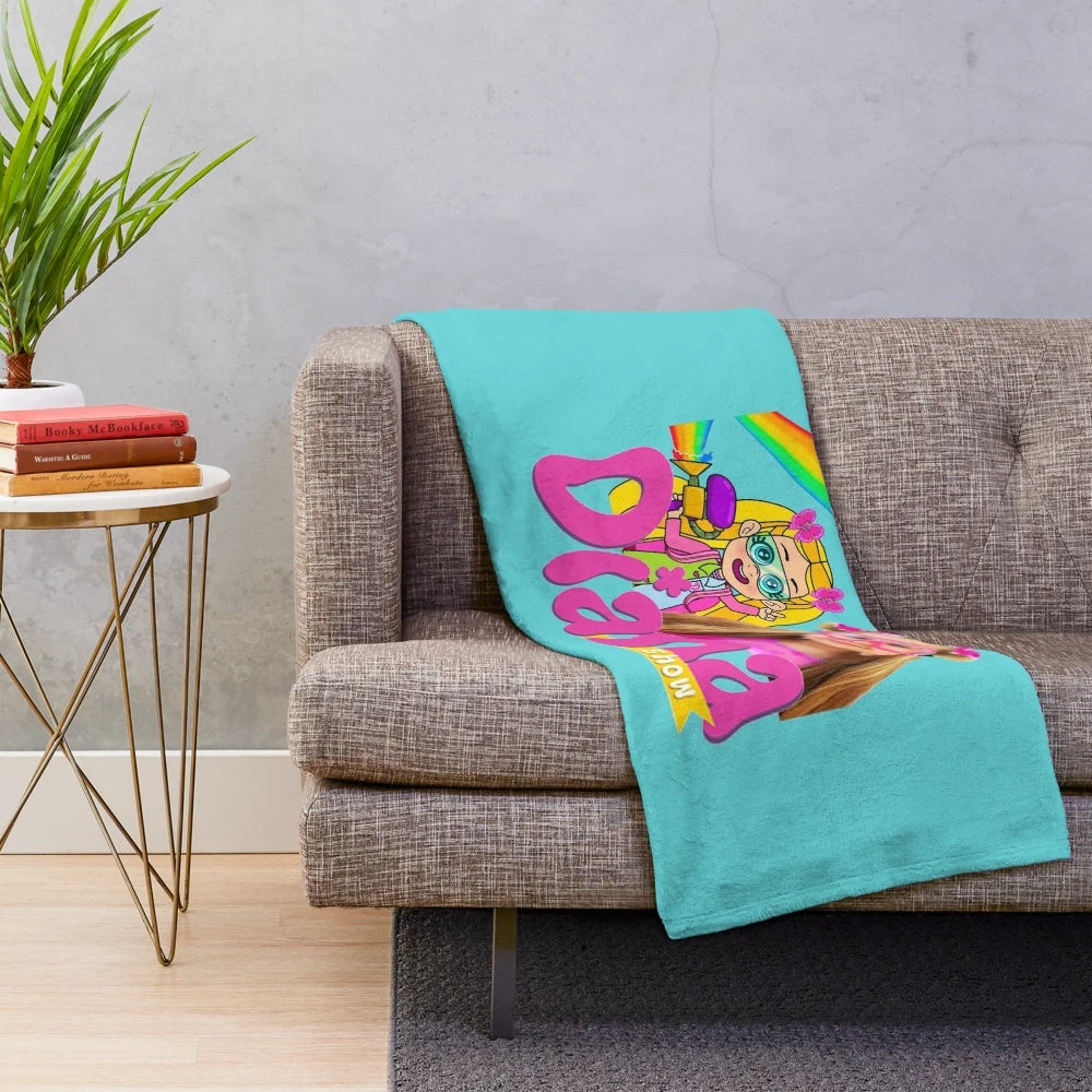 Themed plush blanket featuring popular kids' YouTube stars Diana and Roma