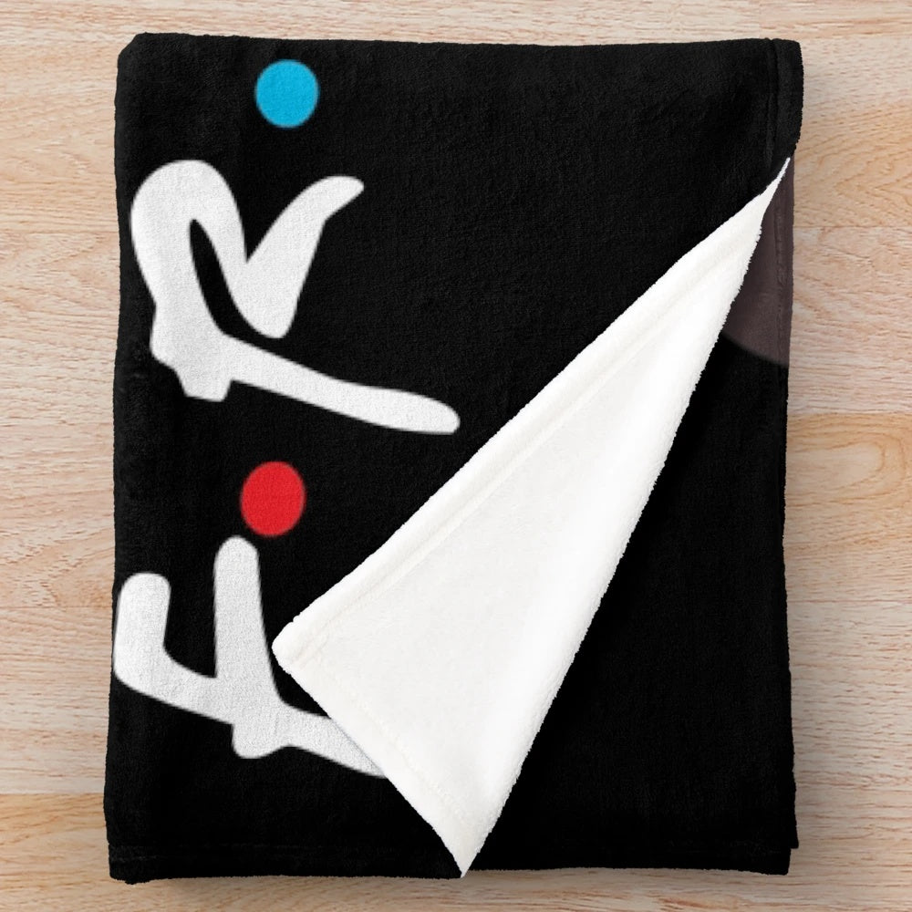 Plush blanket with a digital art design featuring the Friends milkshake theme