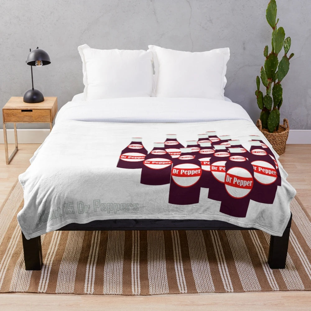 Dr Pepper Themed Plush Blanket for Movie Fans