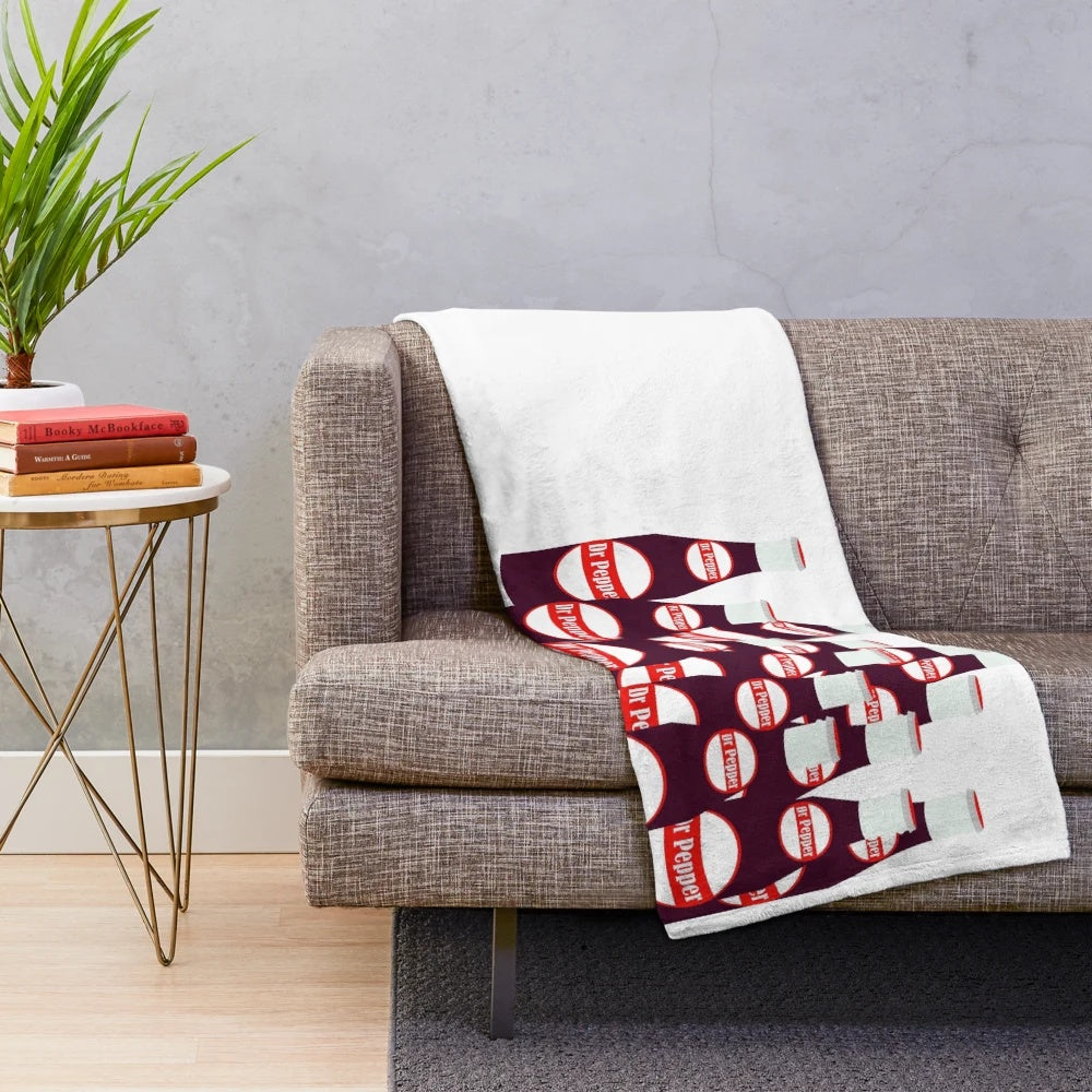 Dr Pepper Themed Plush Blanket for Movie Fans