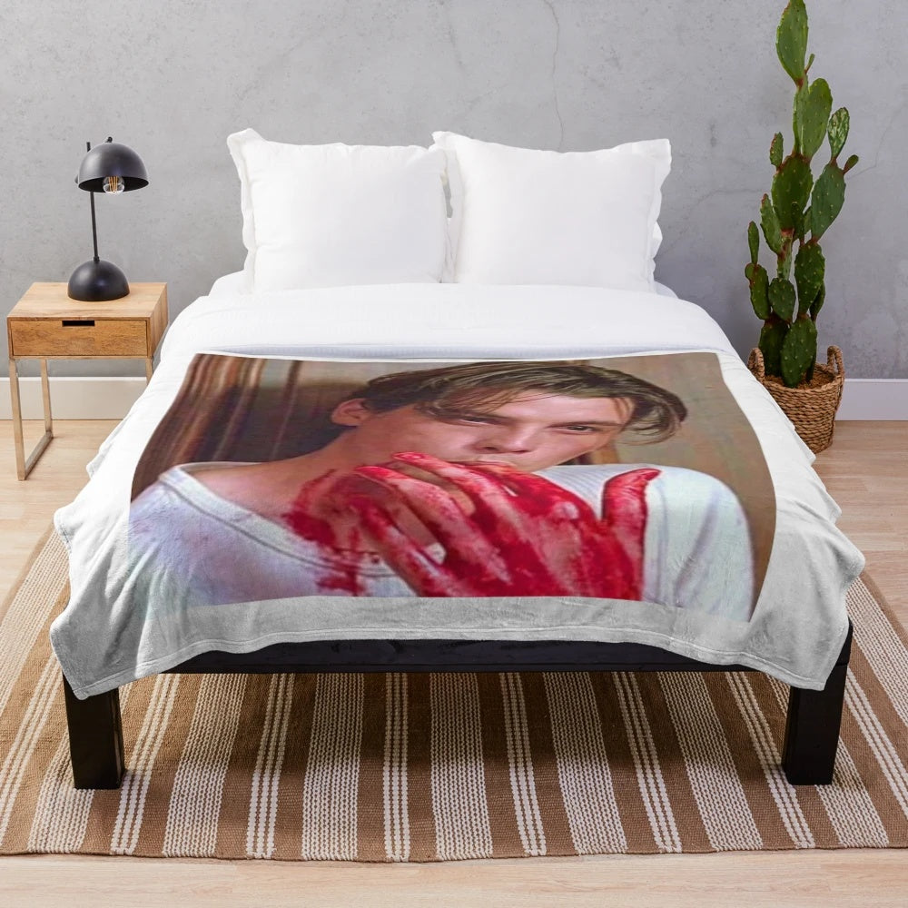 Plush blanket featuring horror movie character Billy Loomis from the Scream franchise