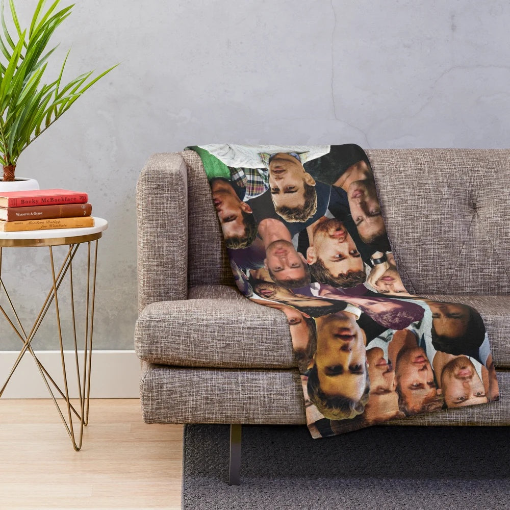 Theo James Inspired Photo Collage Plush Blanket