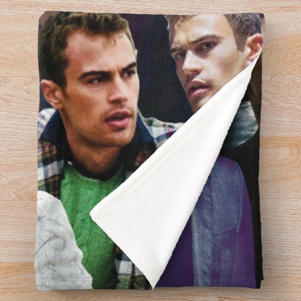 Theo James Inspired Photo Collage Plush Blanket
