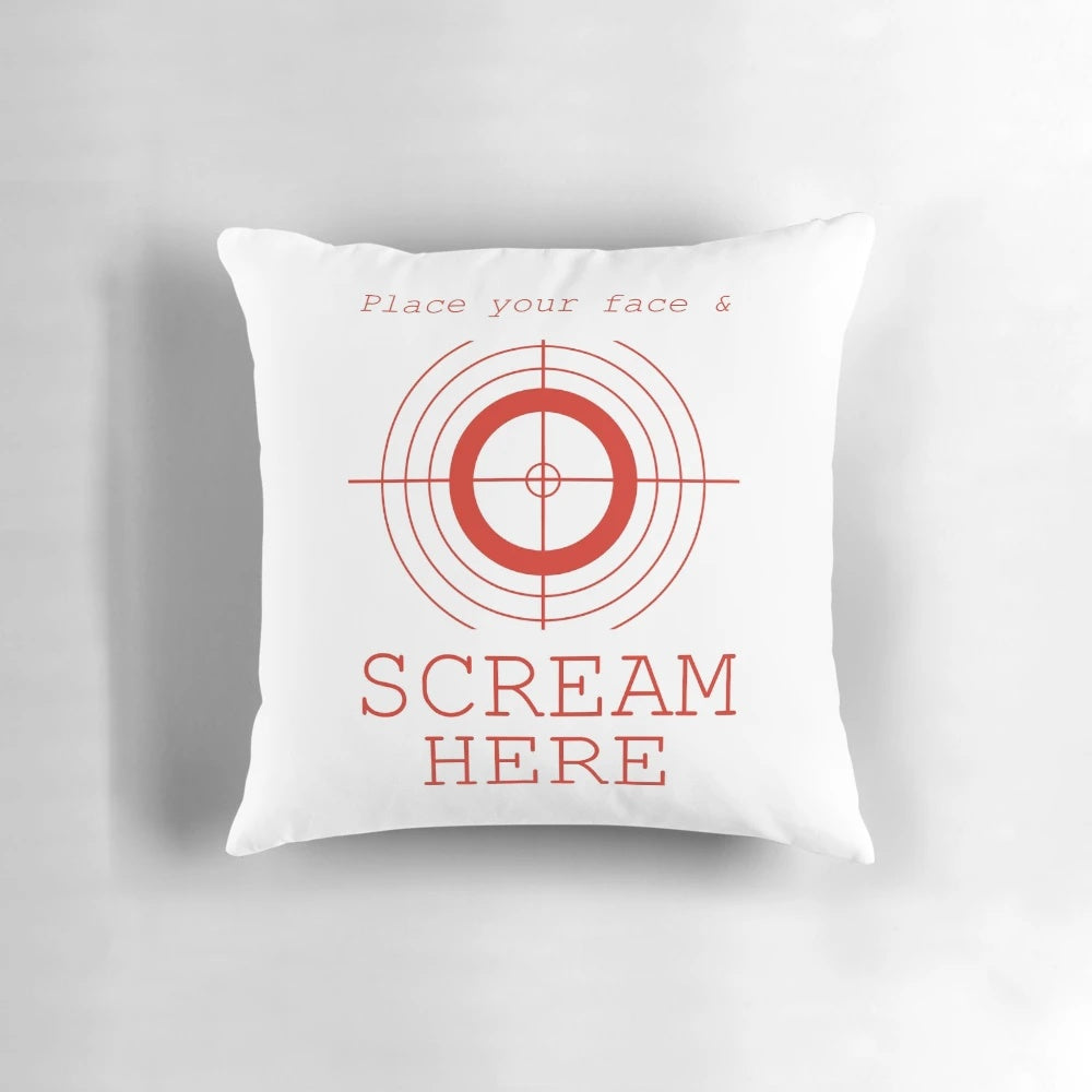 Therapeutic "Scream Here" Pillow for Stress and Anxiety Relief