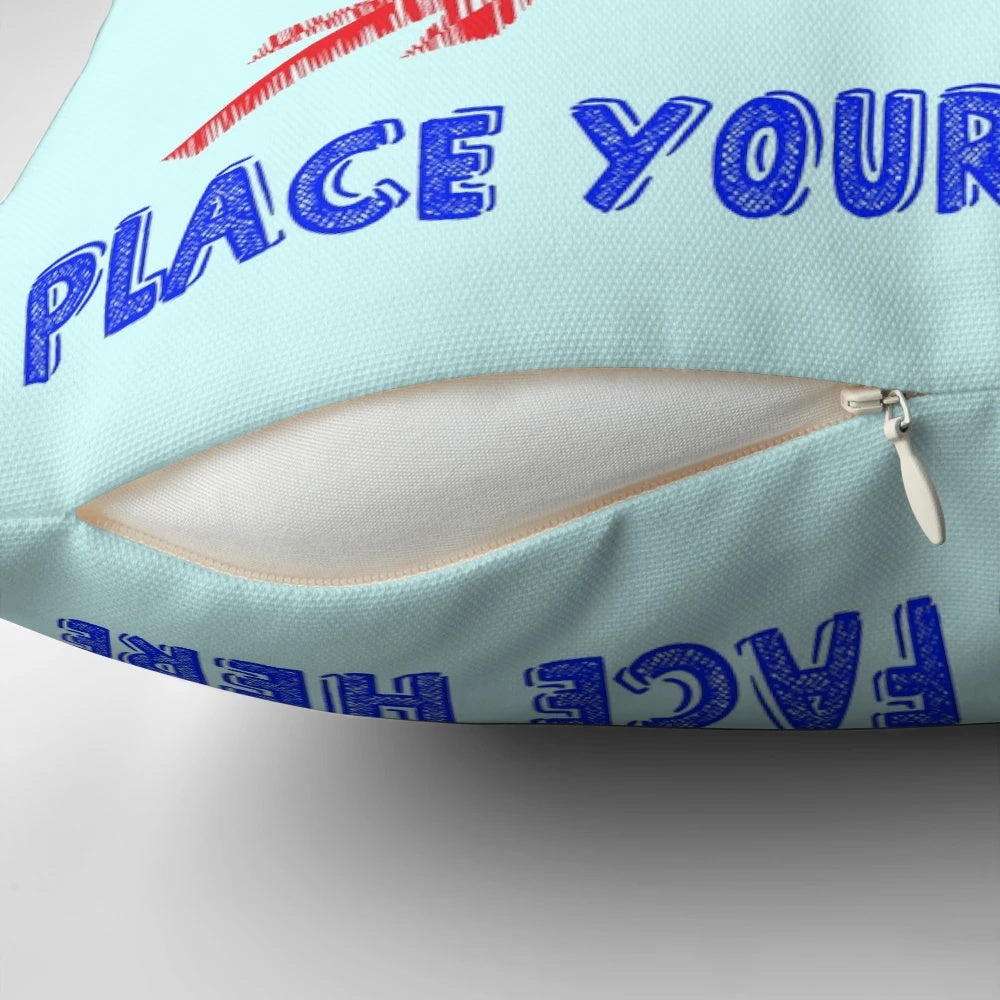 Therapeutic scream pillow with a face imprint for stress relief and mental health.