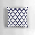 Thick navy blue quatrefoil pattern decorative pillow