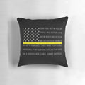 911 dispatcher prayer pillow with thin yellow line design