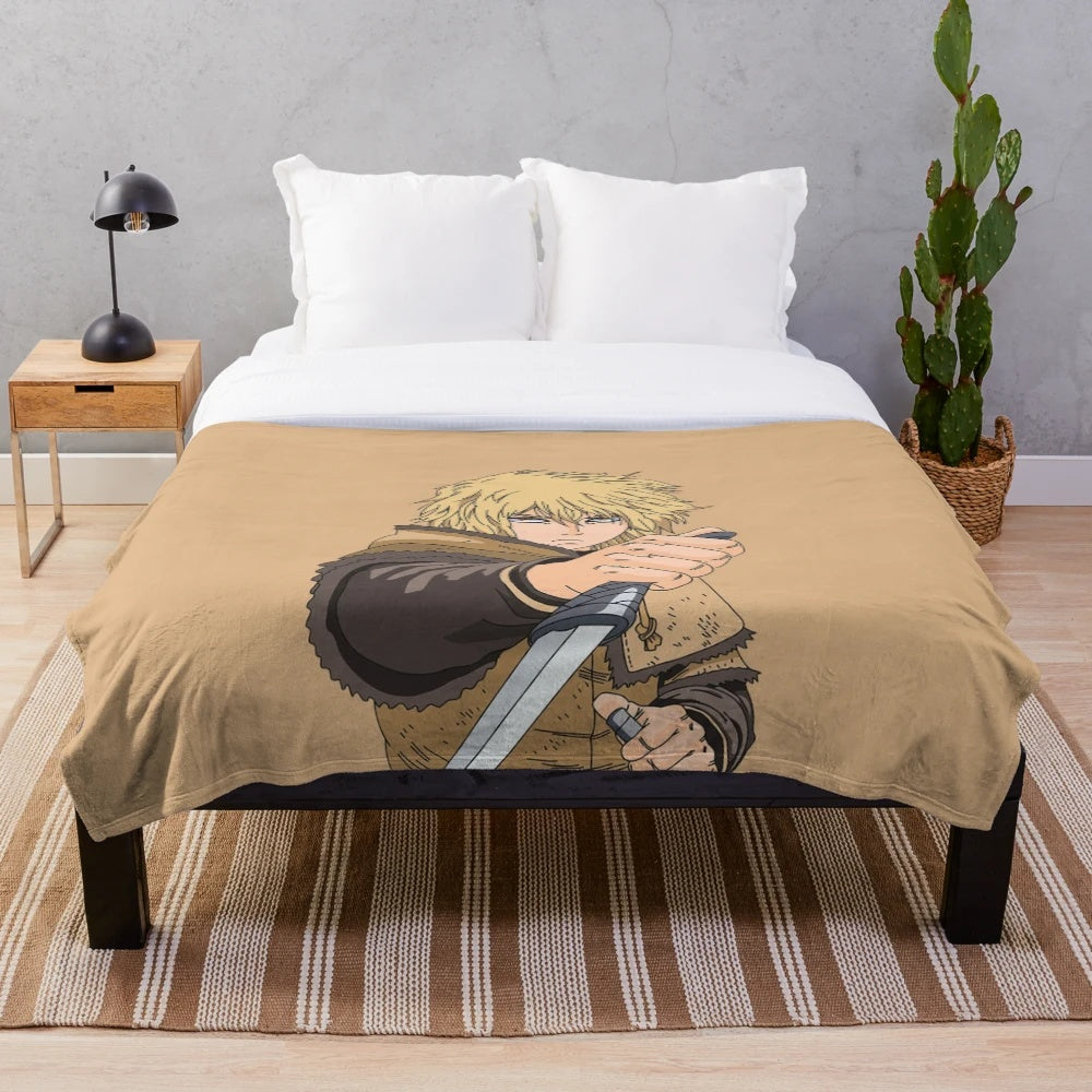 Thorfinn knife plush blanket inspired by the anime Vinland Saga