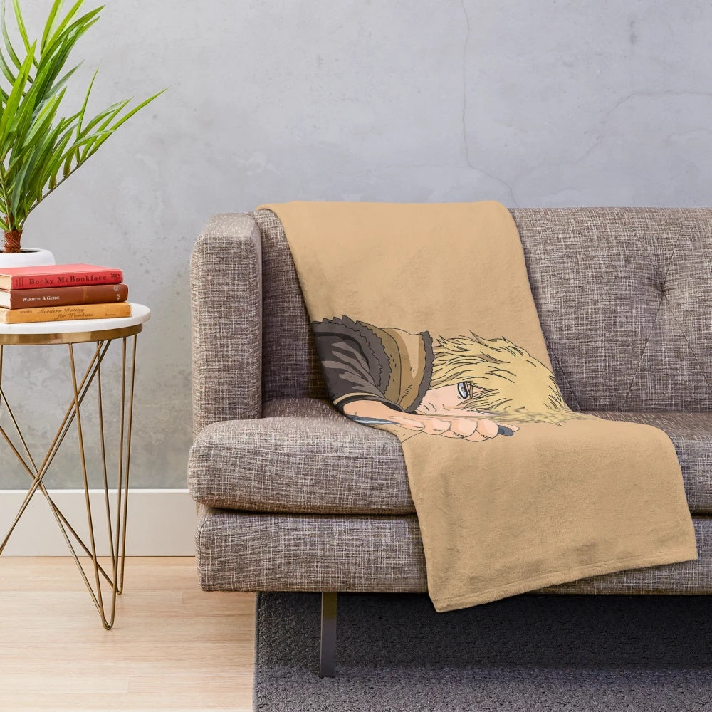 Thorfinn knife plush blanket inspired by the anime Vinland Saga